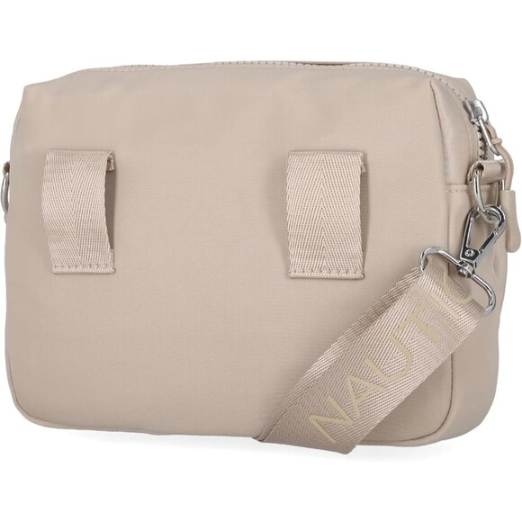 Women's Cream Nylon Bean Crossbody Belt Bag Adjustable Shoulder Strap Zipper - Picture 4 of 5